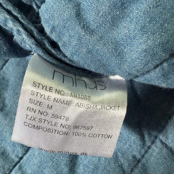 Minus Scandinavian Abisha Quilted Jacket MEDIUM Blue - Picture 6 of 6